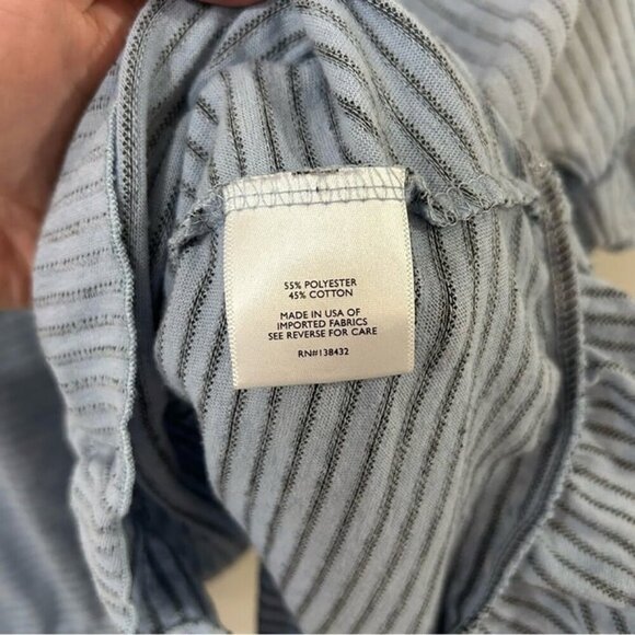 Modcloth Blue White Stripe Flutter Sleeve Crossover T-Shirt Women’s Size 2X - Picture 4 of 6